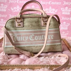 Juicy couture, Los Angeles, Boston style, satchel, tan, and light pink
